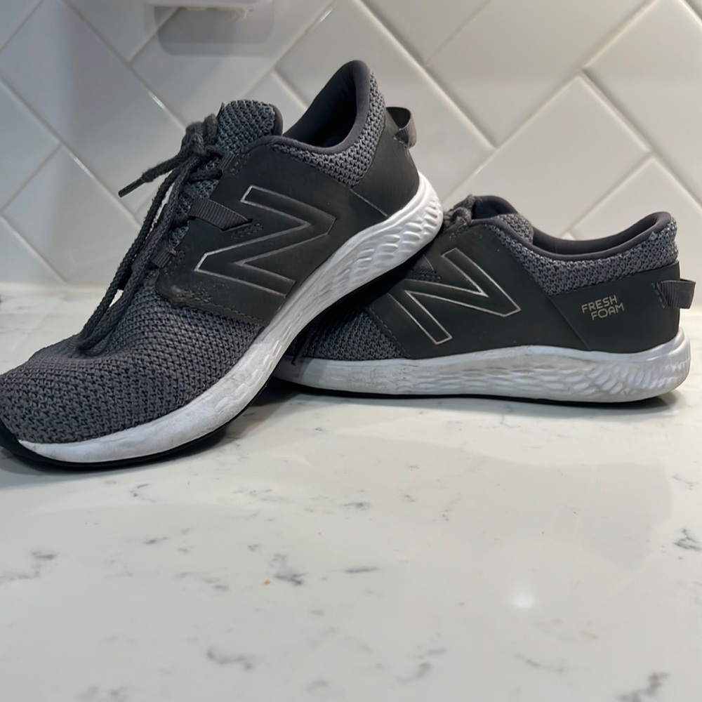 Girls Gray New Balance Tennis Shoes- Size 4